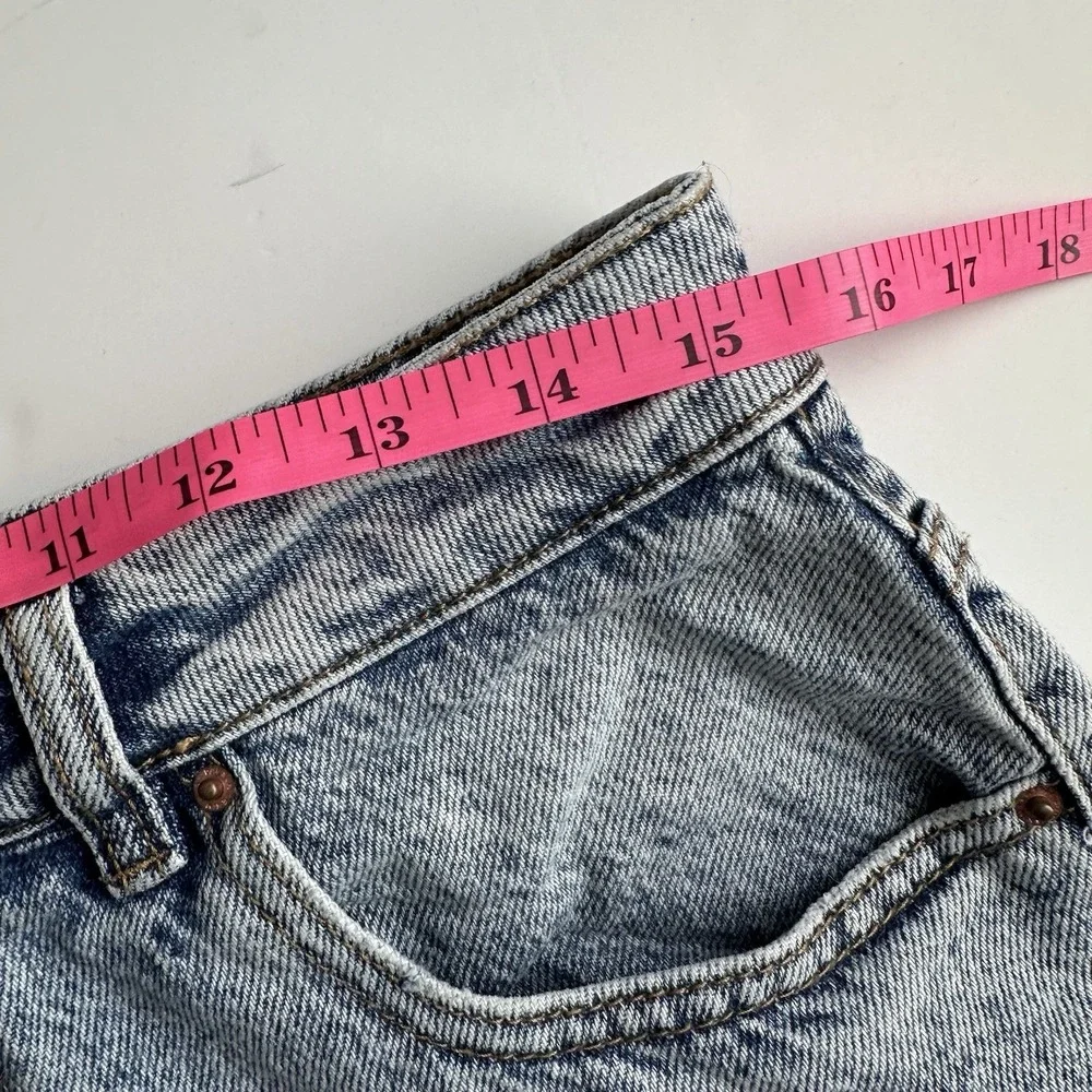 PacSun Mom Short Women's Size 29 High Rise Denim Jean Acid Wash Cuff Hem Cotton